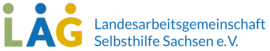 Logo der LAG SH Sachsen in blauer Schrift mit unterschiedlichen Buchstaben