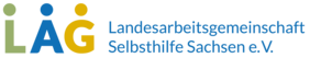 Logo der LAG SH Sachsen in blauer Schrift mit unterschiedlichen Buchstaben