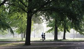 2 Personen joggen im Park