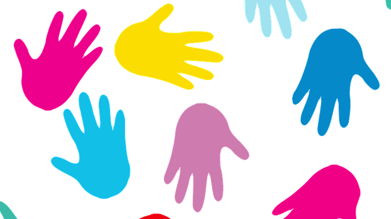 Handabdr&uuml;cke in bunter Farbe als Grafik